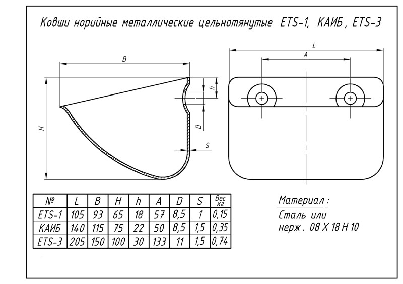 Изображение товара ковш ets-3a